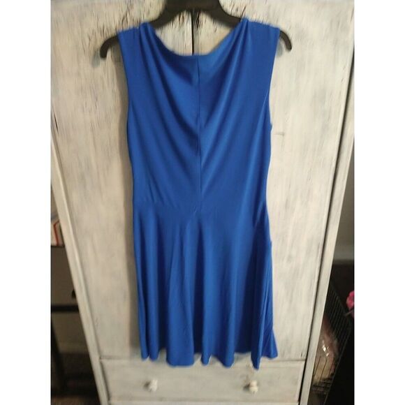 Lauren Ralph Lauren cowl neck Knee length Sleeveless Dress Blue size 10 Classic - Picture 5 of 9